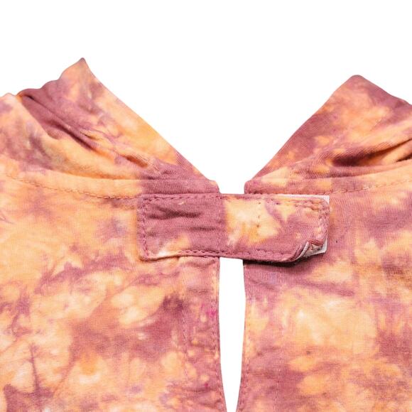 Baby Poncho Size 12 Month Orange Dusty Rose Tie Dye Hippie Kids Handcrafted Play - Picture 2 of 5